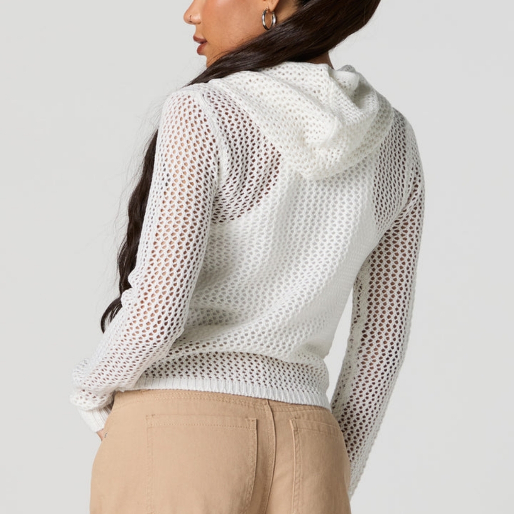 💢SOLD💢Streetwear Society Open Knit Zipped up Hoodie - Picture 3 of 13